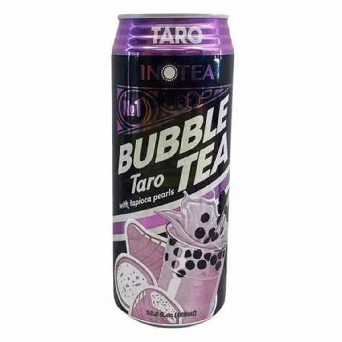 TARO BUBBLE TEA 490ML - משקה בטעם תה ירוק וטרו עם כדורי ג'ל 490 מ