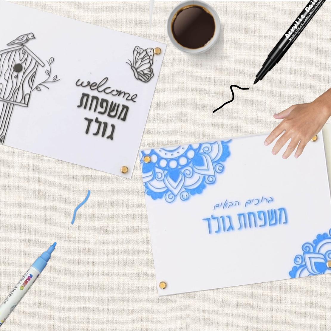 מארז יצירה ל10 משתתפים | ציור על זכוכית צבע אחיד