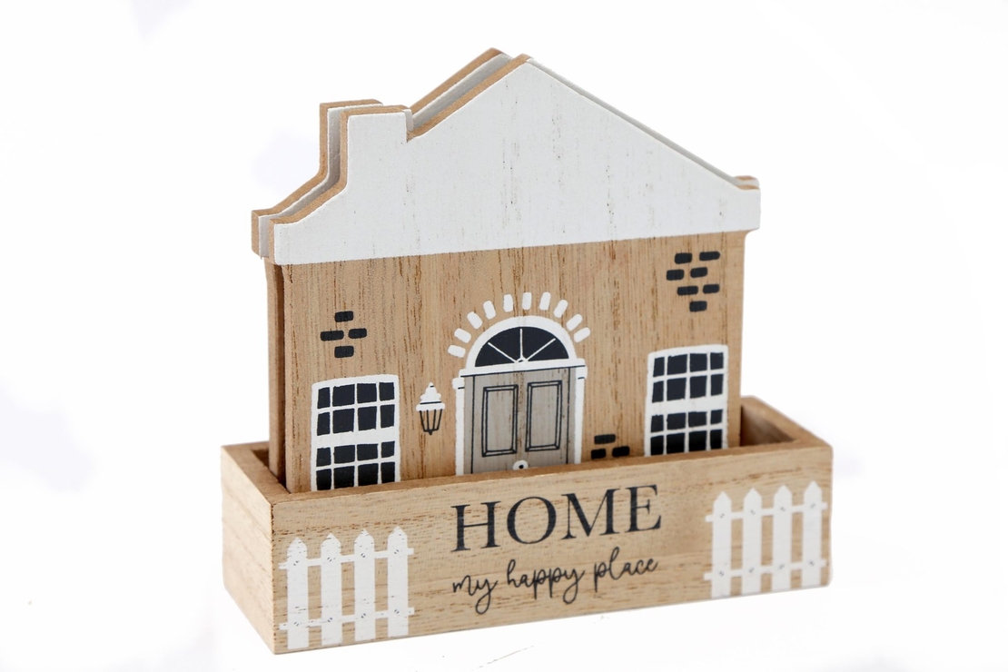 סט 4 תחתיות לכוסות דגם HOME במתקן עץ