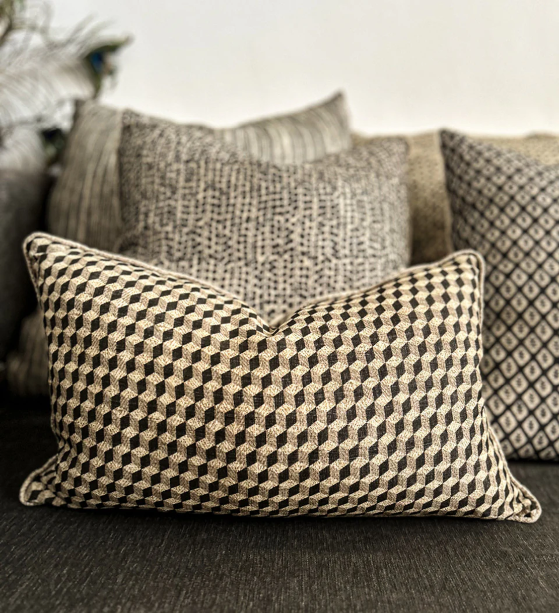 Bauhaus Cube Black Cushion