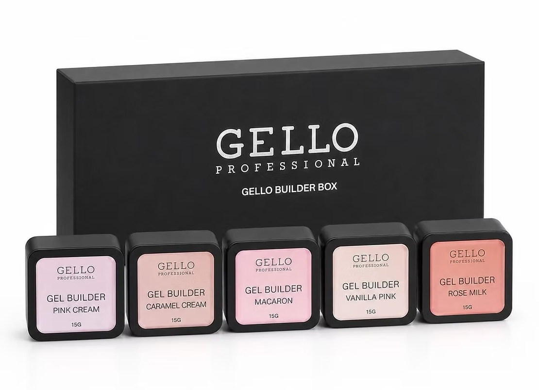 ג'ל בנייה GELLO מארז 5 גוונים 15 גרם