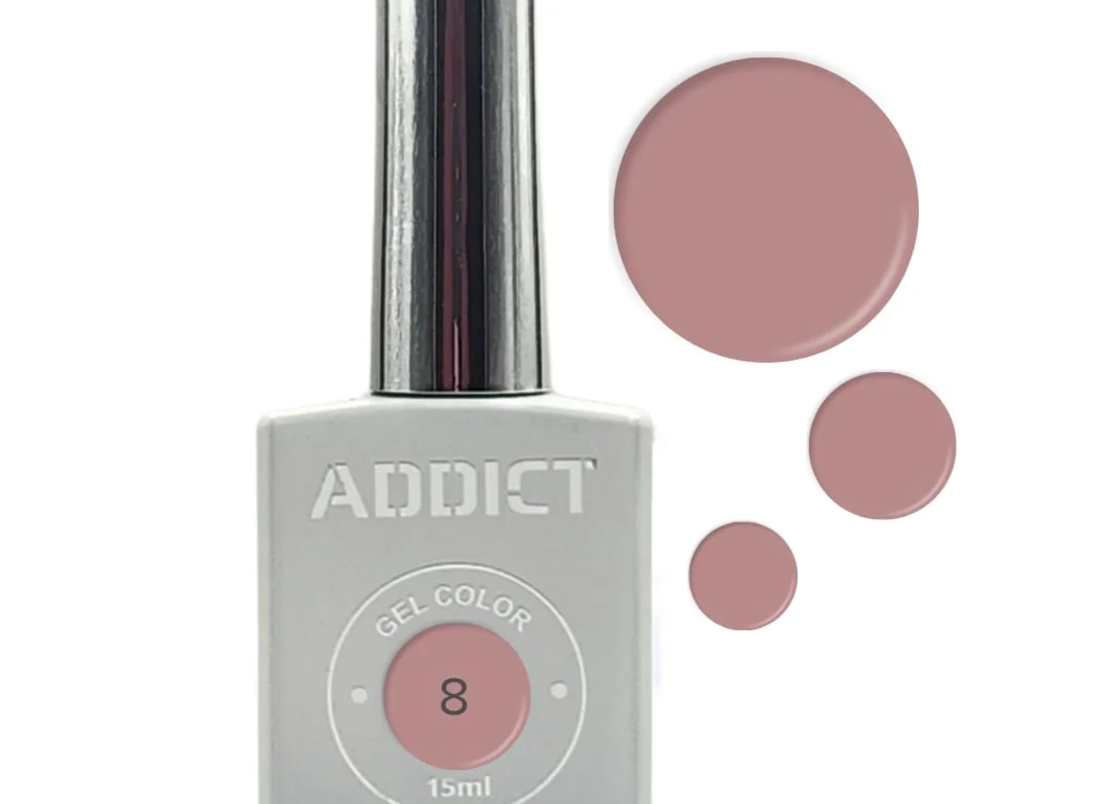 לק ג'ל אדיקט צבע ורוד אפרסקי פסטל גלידה ADDICT #08