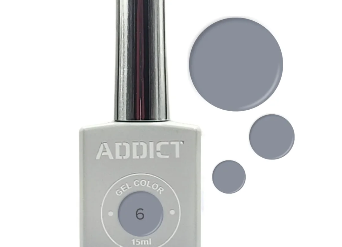 לק ג'ל אדיקט צבע תכלת בהיר מאוד פסטל ADDICT #06