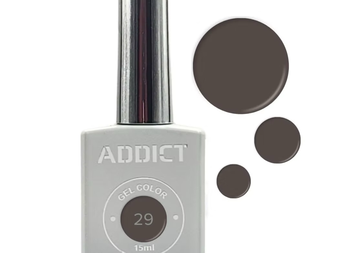 לק ג'ל אדיקט צבע חום אפור בינוני ADDICT 29