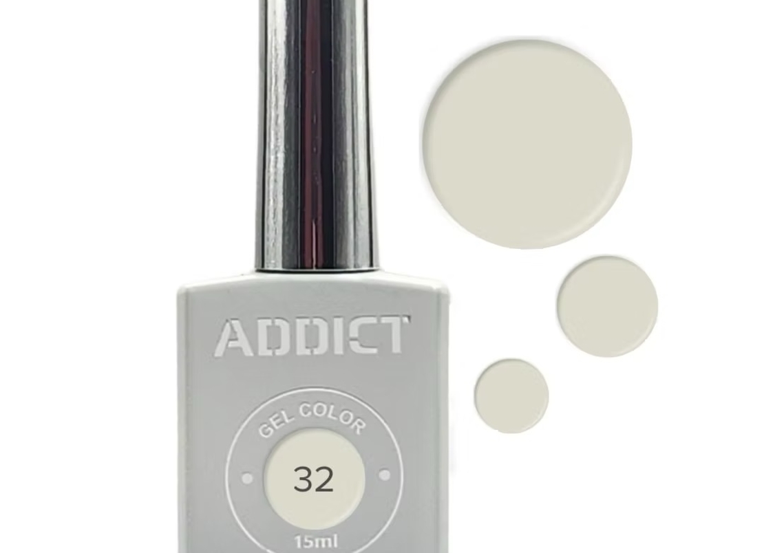 לק ג'ל אדיקט צבע חלבי וניל שקוף למחצה ADDICT 32