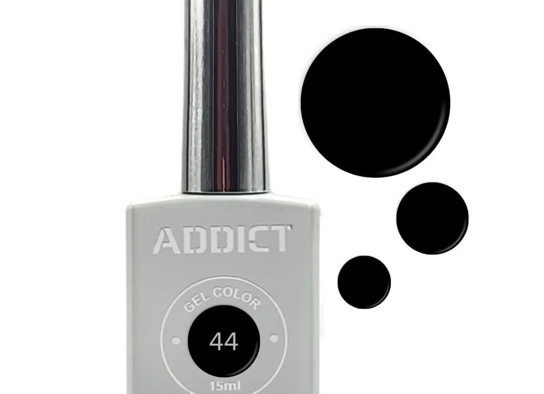 לק ג'ל אדיקט צבע שחור ADDICT 44