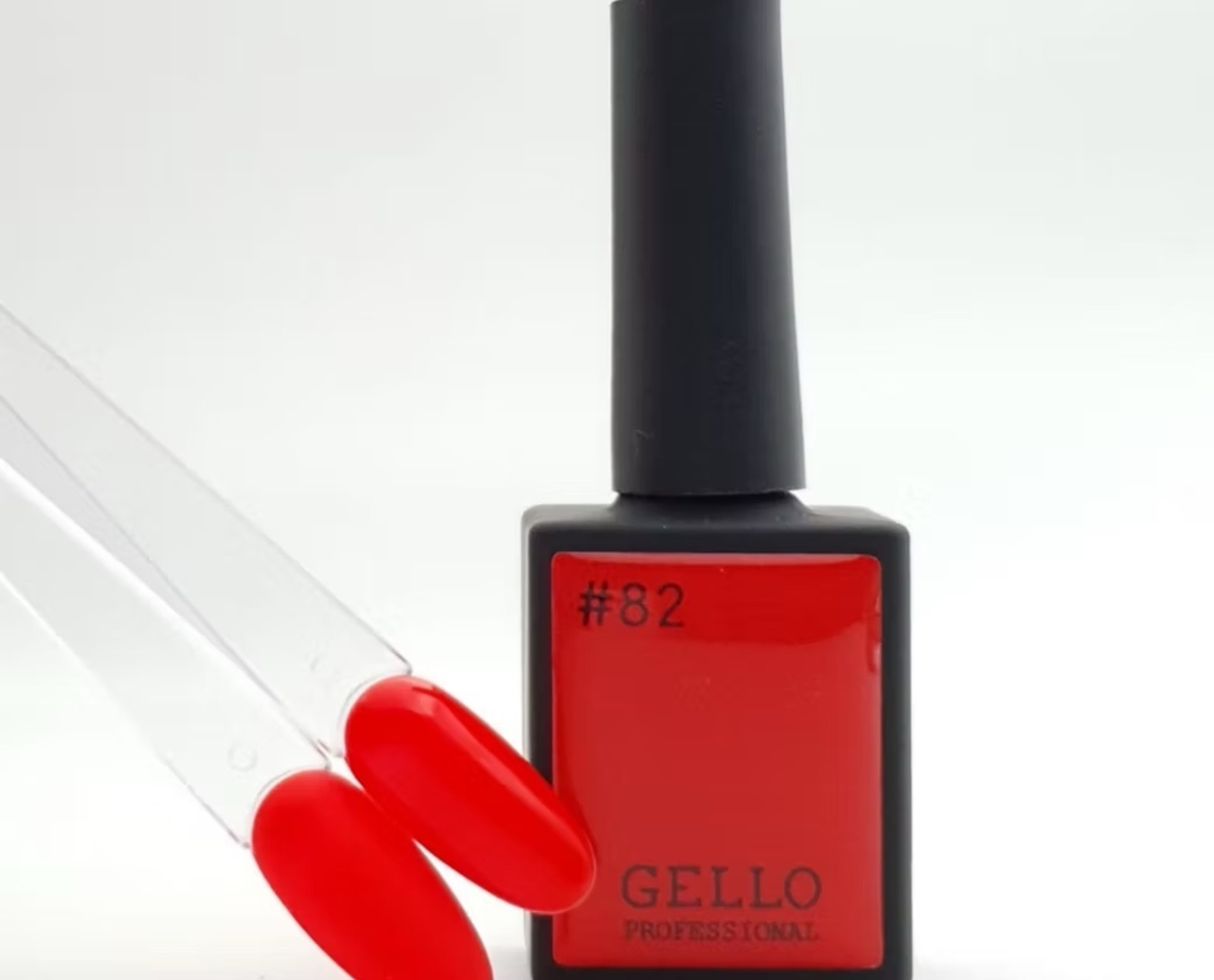 לק ג'ל ג'לו צבע אדום ורוד זוהר GELLO #82