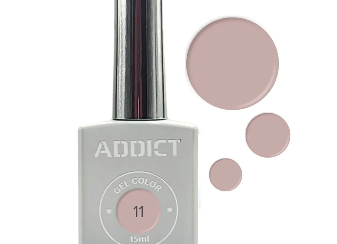 לק ג'ל אדיקט צבע ורוד פסטל בהיר ורוד בייבי ADDICT #011