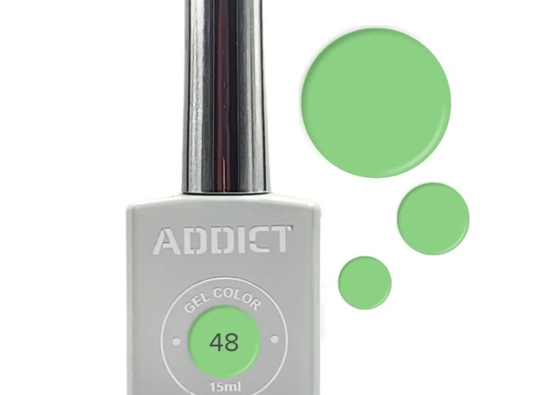 לק ג'ל אדיקט צבע ירוק בהיר ניאון ADDICT 48