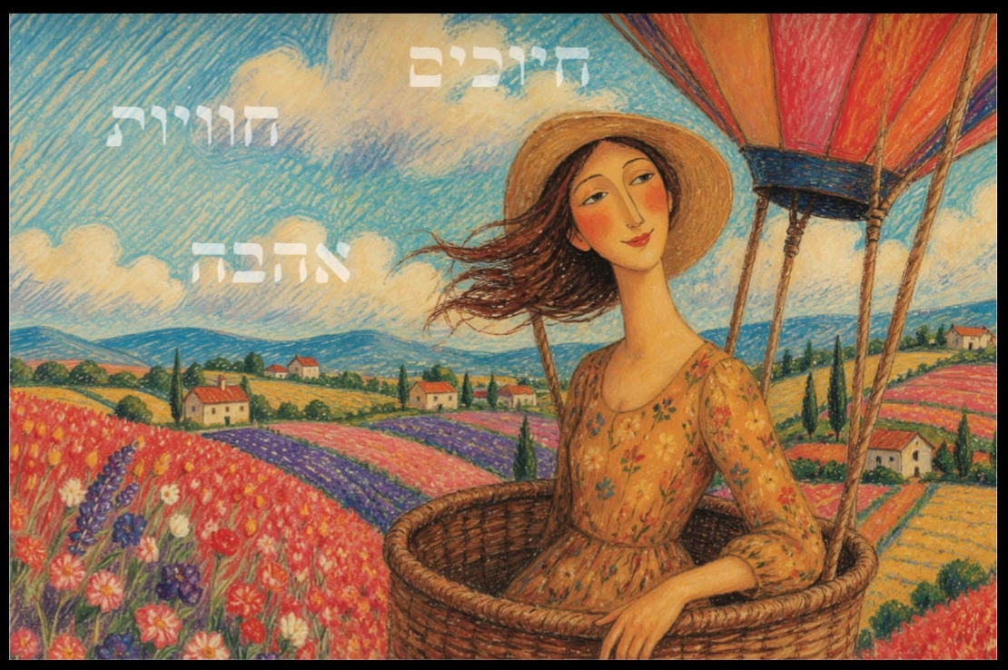 גלויית שנה טובה מרגשת הכוללת ברכה אישית ומילים של חיוכים, חוויות ואהבה