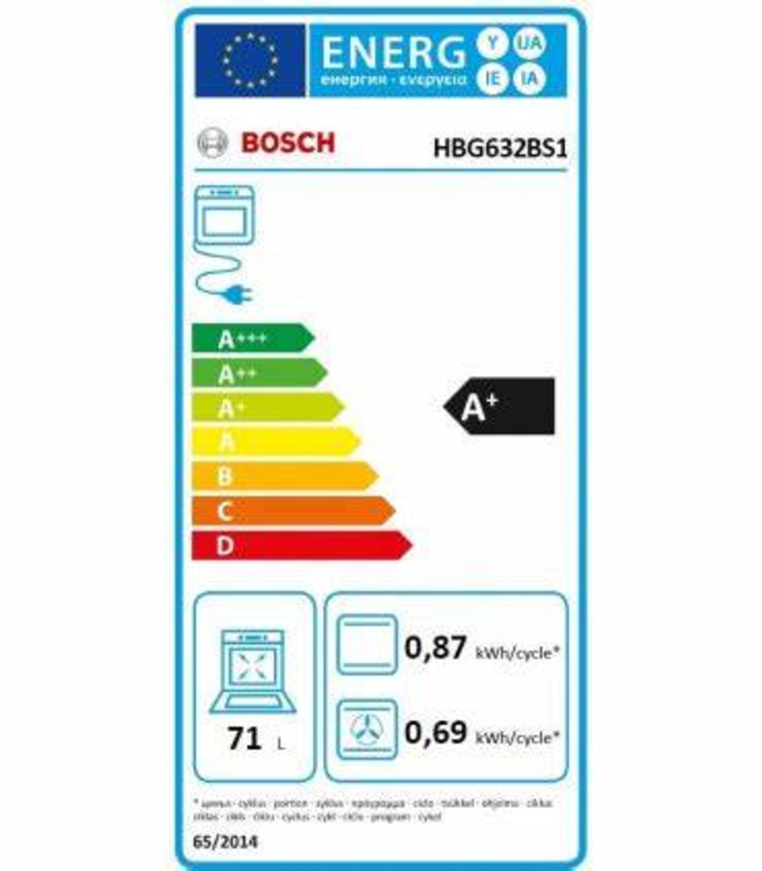 תנור Bosch בילט אין נירוסטה גרמני HBG632BS1