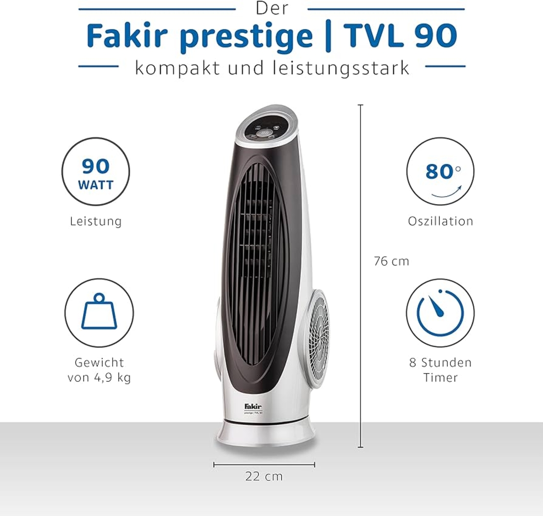 מאורר מגדל דגם TVL90-SILVER פאקיר FAKIR