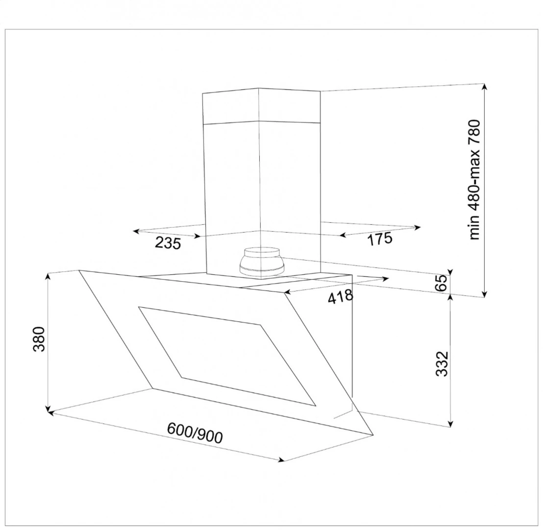 קולטי אדים צמוד קיר דגם DVT-650 תקה TEKA