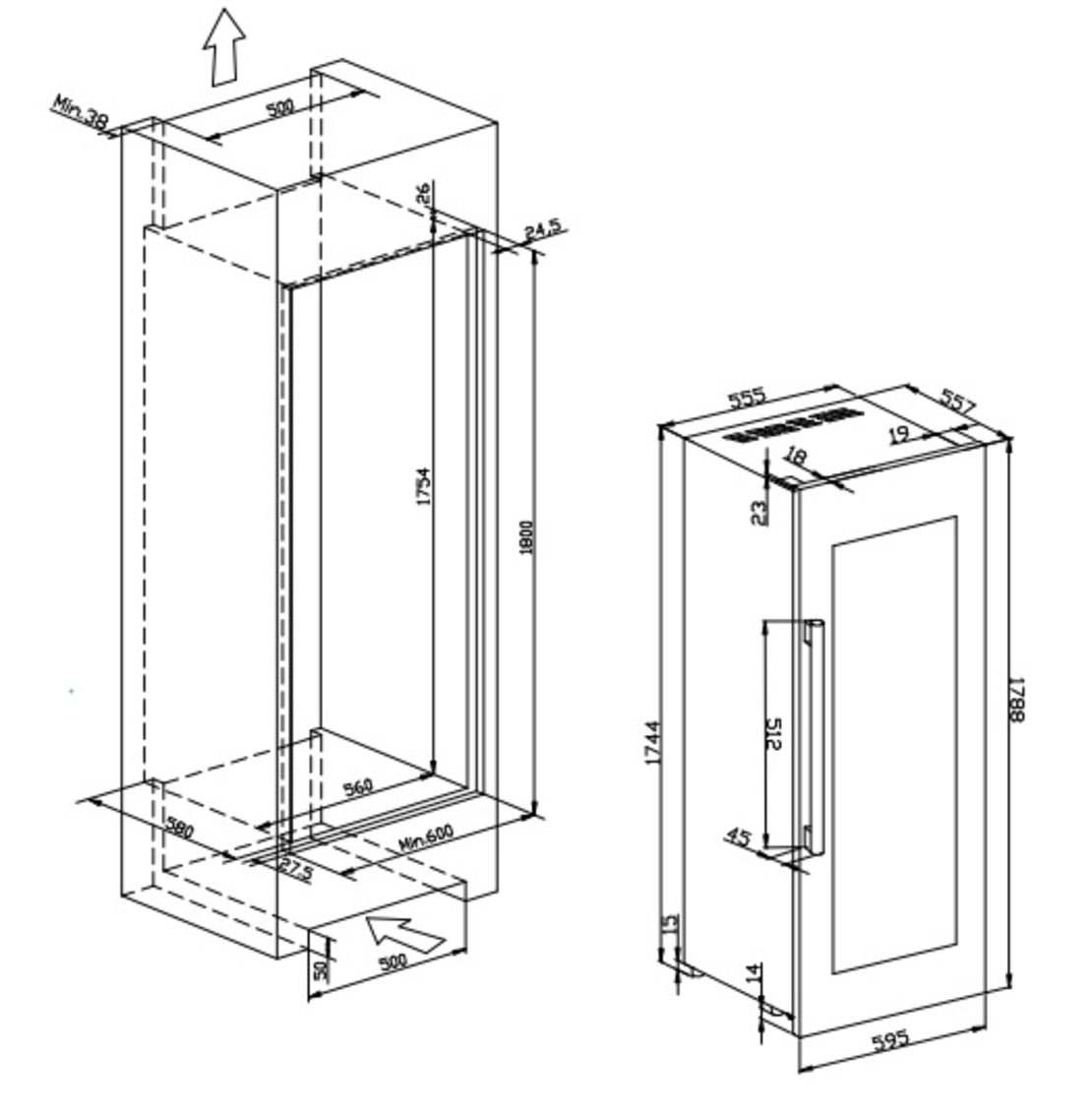 מקרר יין אינטגרלי דגם RVI-30097 תקה TEKA