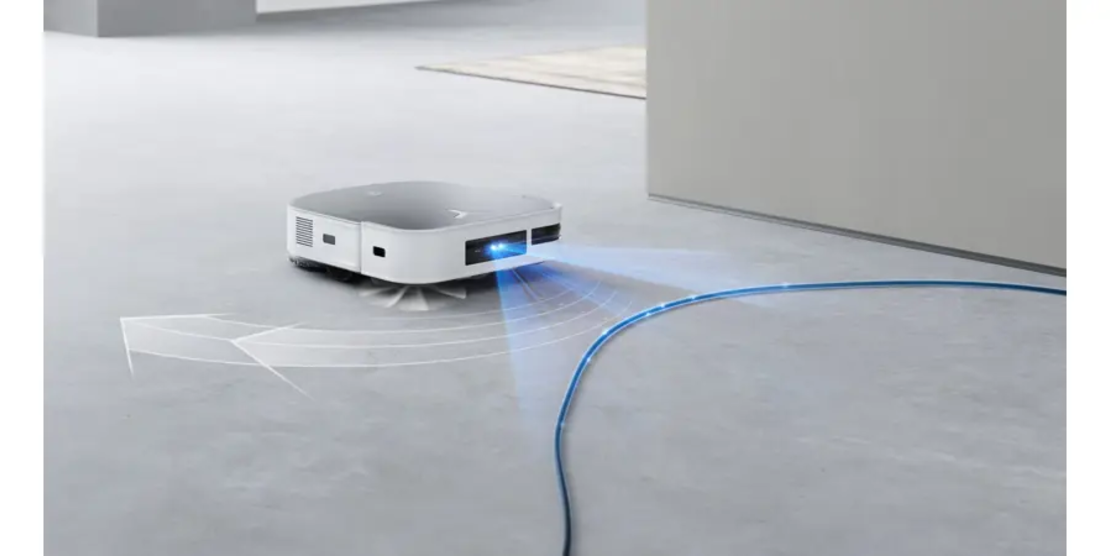 שואב רובוטי עם תחנת עגינה DEEBOT דגם X2 OMNI לבן אקווקס ECOVACS