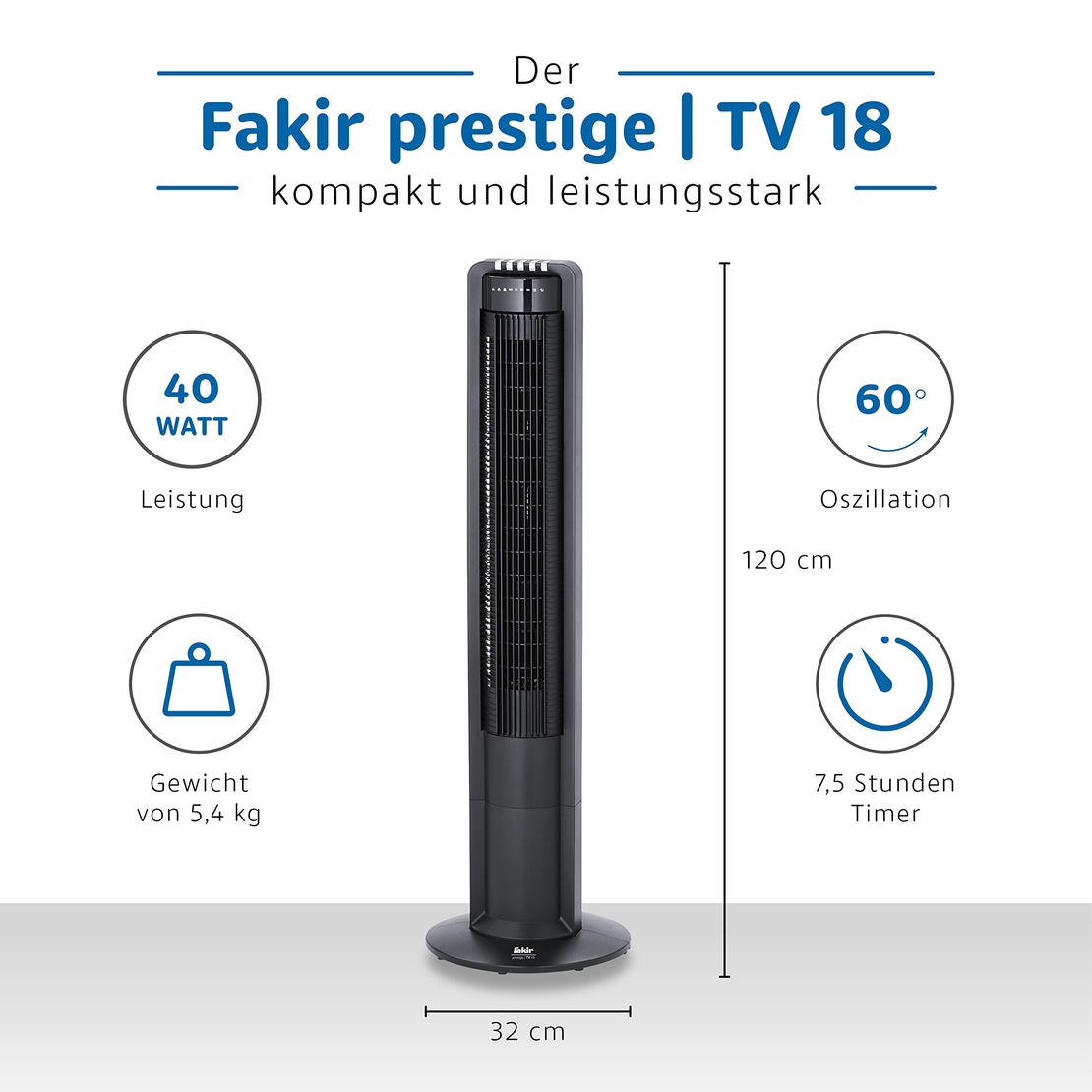 מאוורר מגדל דגם PRESTIGE TV 18 פאקיר FAKIR