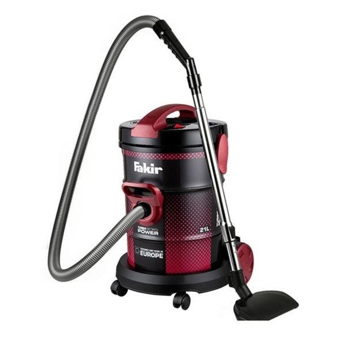 שואב אבק יבש 21 ליטר כולל מפוח דגם 21L -DARK RED פאקיר FAKIR