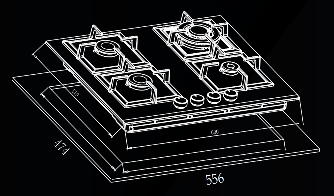 כיריים גז בעיצוב כפרי דגם IM6044 אימפריאל LE IMPERIAL