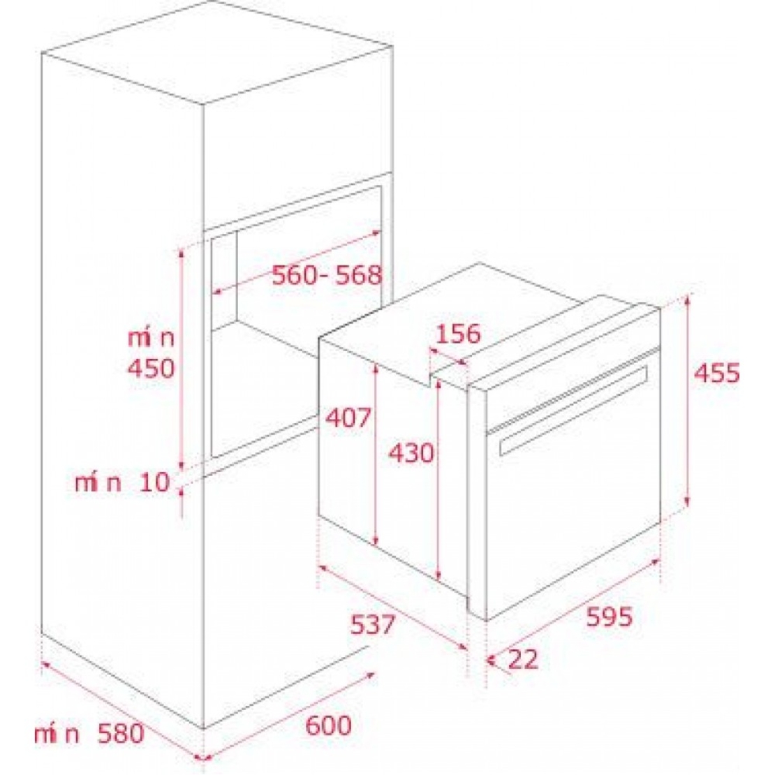 תנור בנוי קומפקטי דגם HLC-840 תקה TEKA