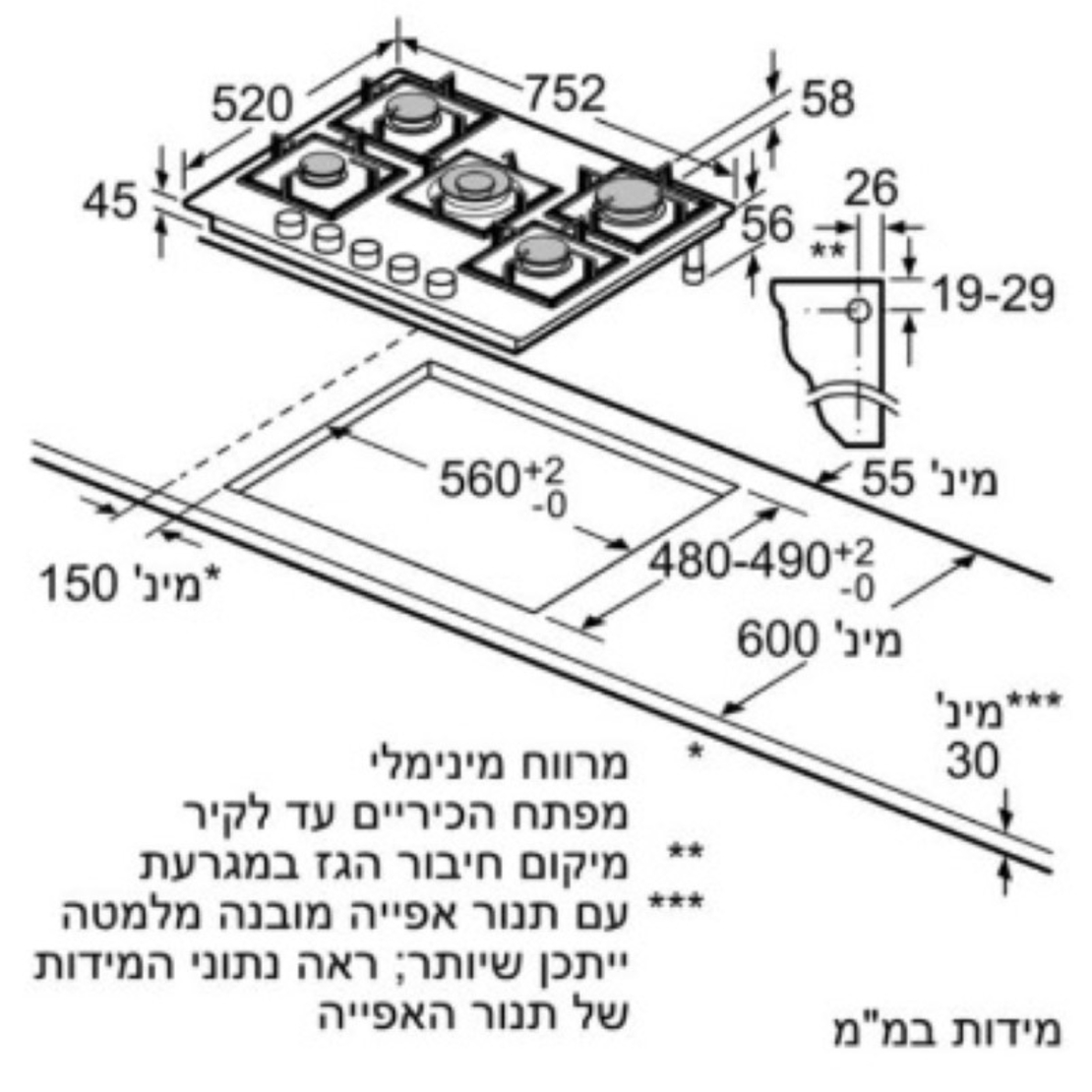 כיריים גז דגם EP7A2QB90Y סימנס Siemens