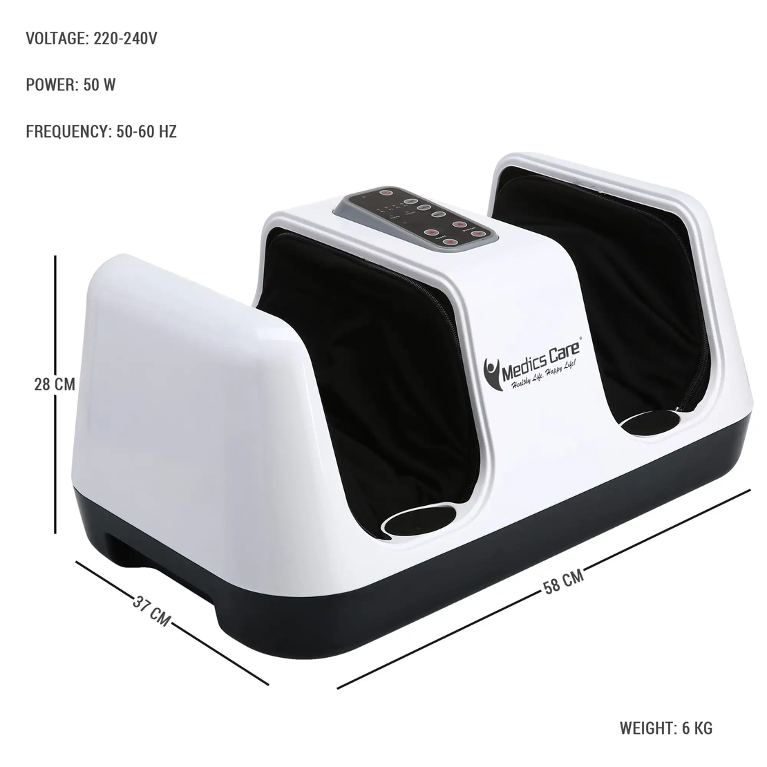 מכשיר עיסוי לרגליים מתקדם Relax Master + חימום InfraRed וכריות אוויר דגם MC-8012A מדיקס קייר Medics Care
