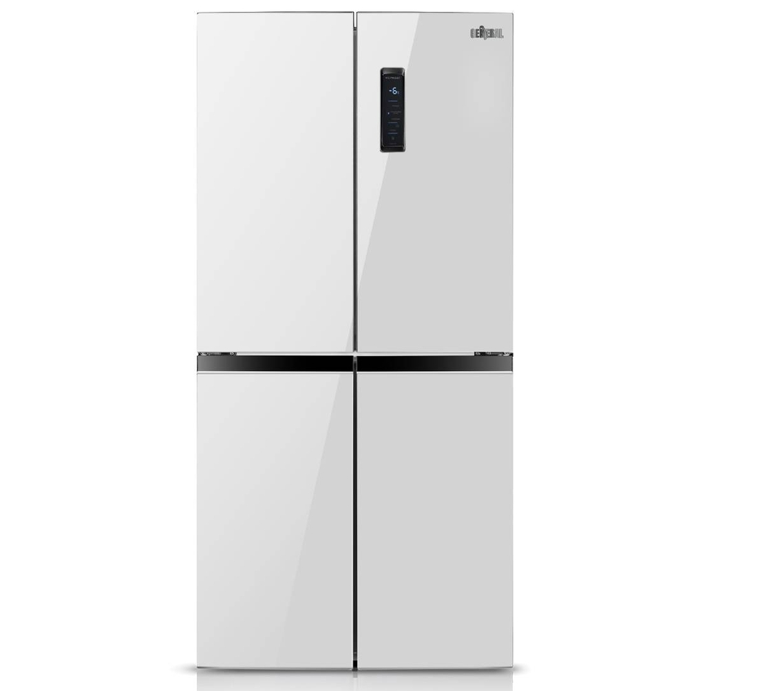 מקרר 4 דלתות זכוכית לבנה GE630GW