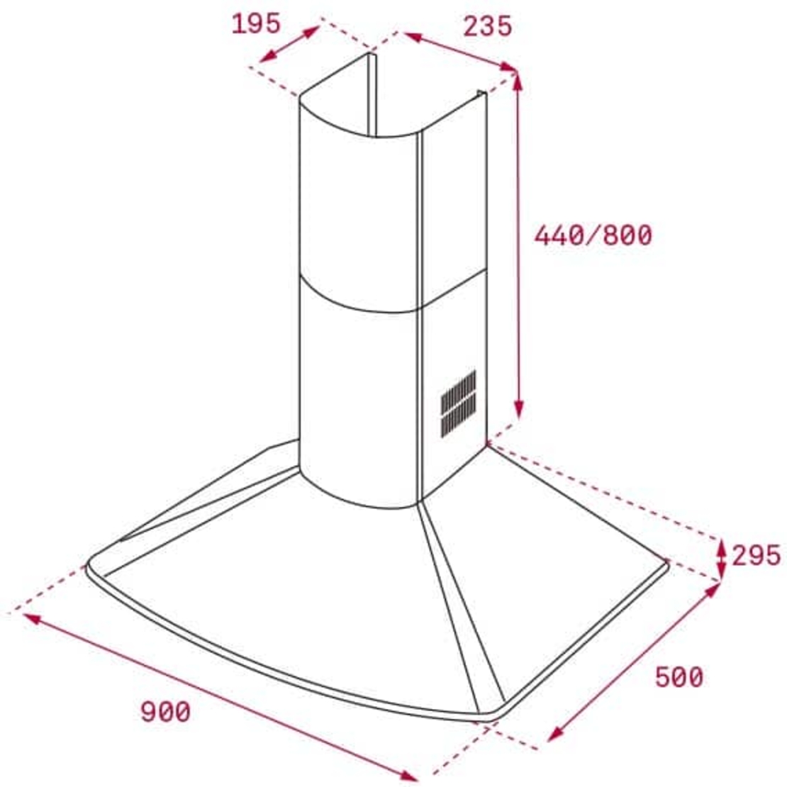 קולט אדים צמוד קיר דגם DMR–975 תקה TEKA
