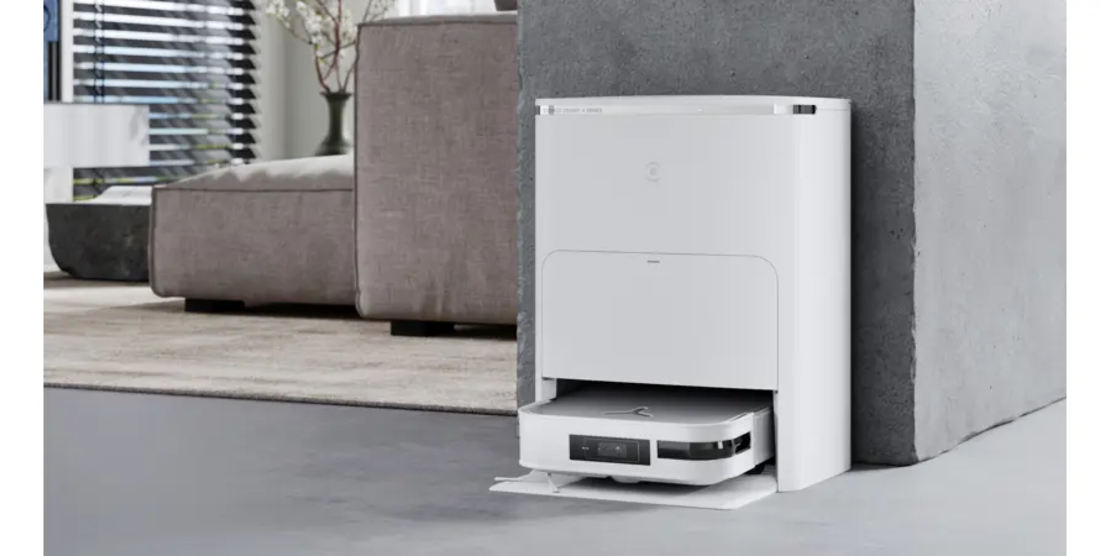 שואב רובוטי עם תחנת עגינה DEEBOT דגם X2 OMNI לבן אקווקס ECOVACS