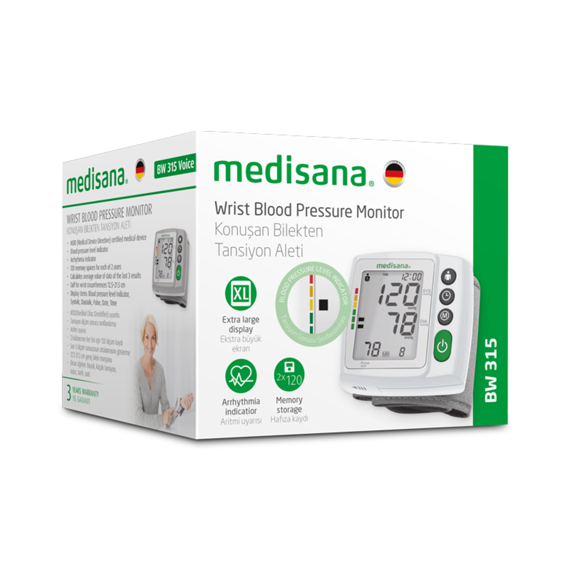 מוניטור לחץ דם דגם BW 315 מדיסנה Medisana
