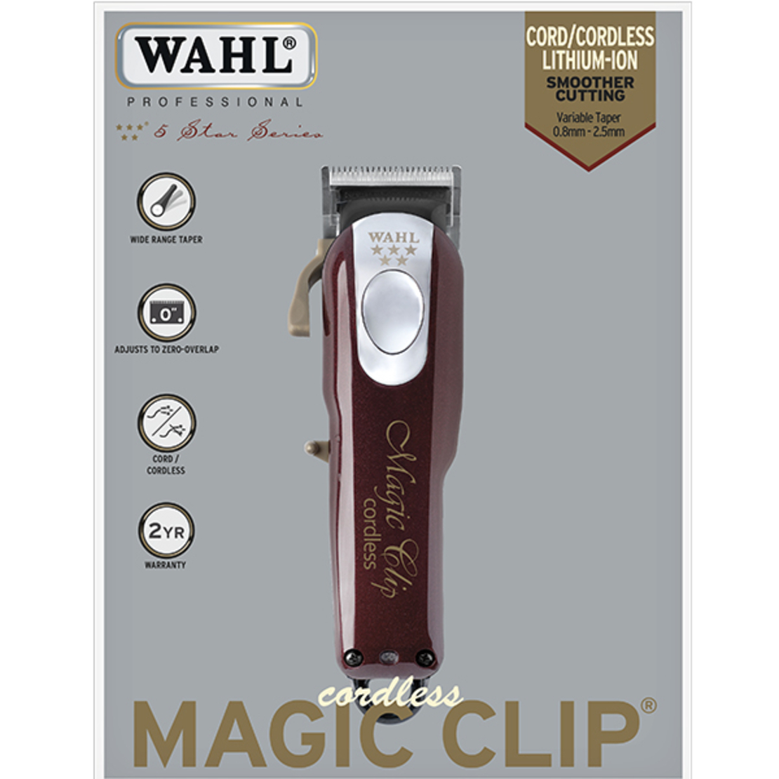 מכונת תספורת מקצועית אלחוטית נטענת CORDLESS MAGIC CLIP דגם 08148-2316H וואהל WAHL