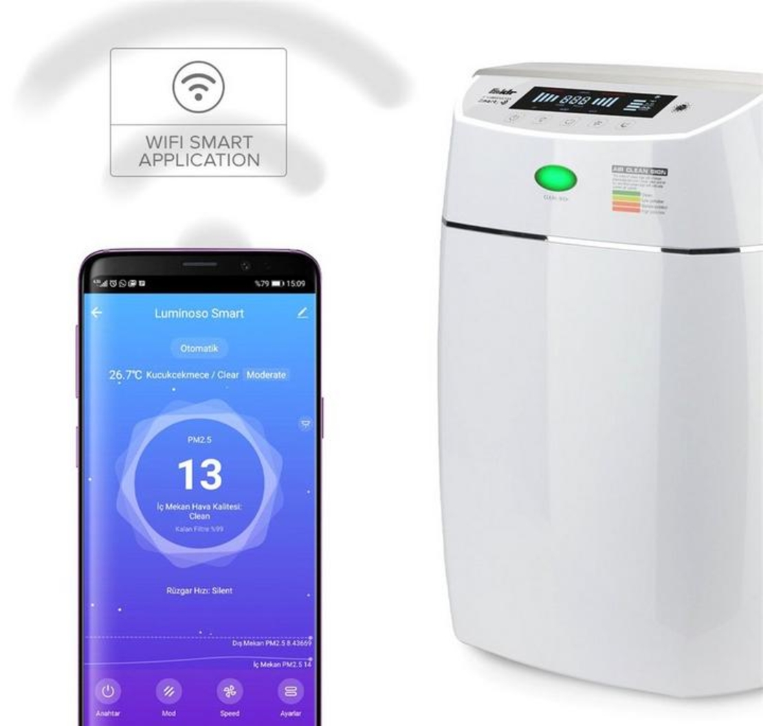 מטהר אוויר דגם LUMINOSO SMART-WHITE פאקיר FAKIR