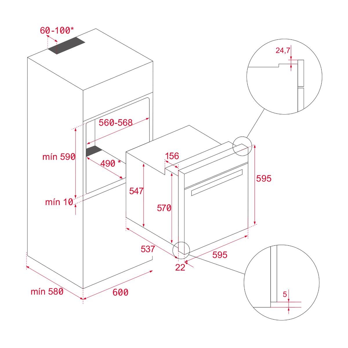 תנור בנוי פירוליטי דגם HLB 8510P תקה TEKA