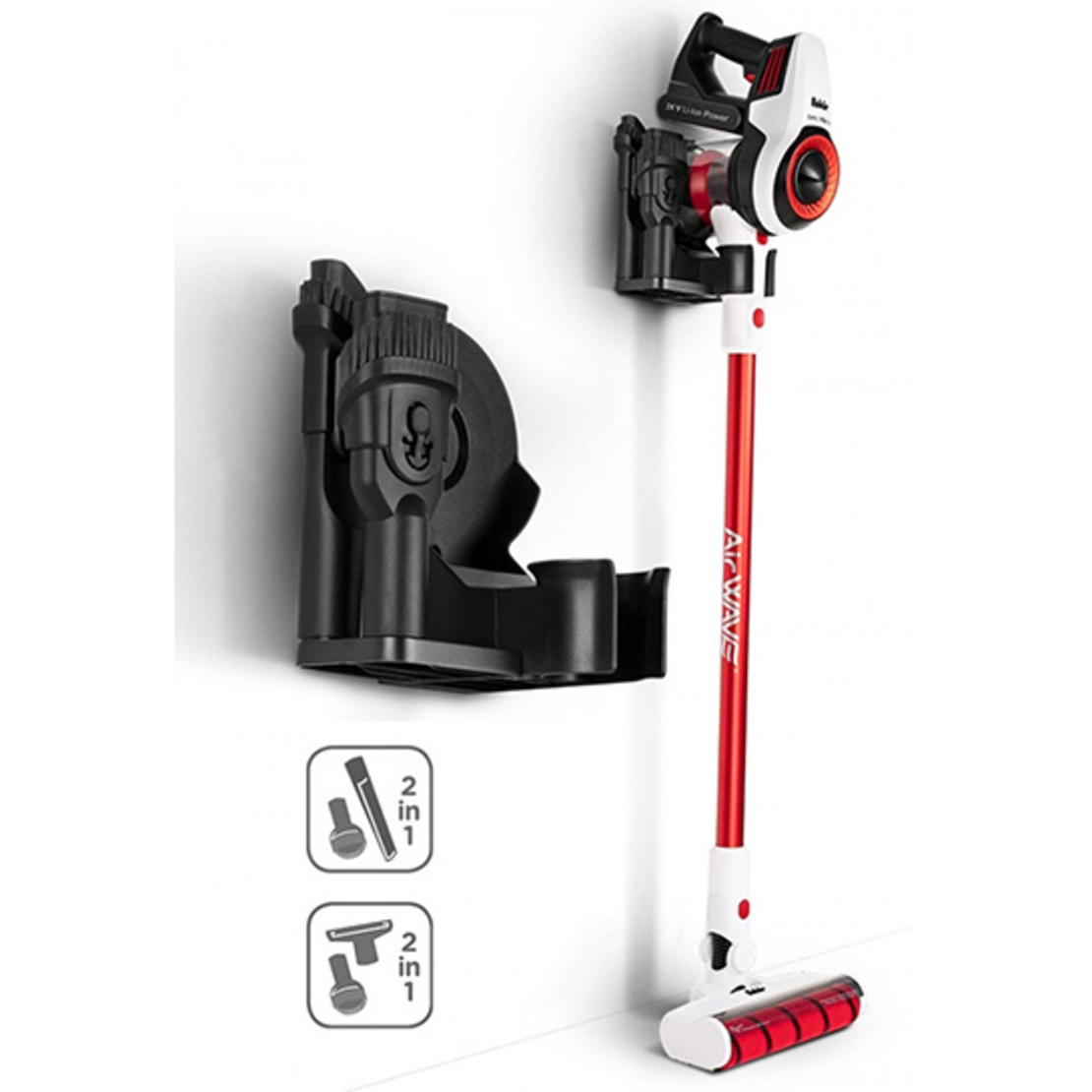 שואב אבק אלחוטי עומד דגם STARKY HSA700- RED & WHITE