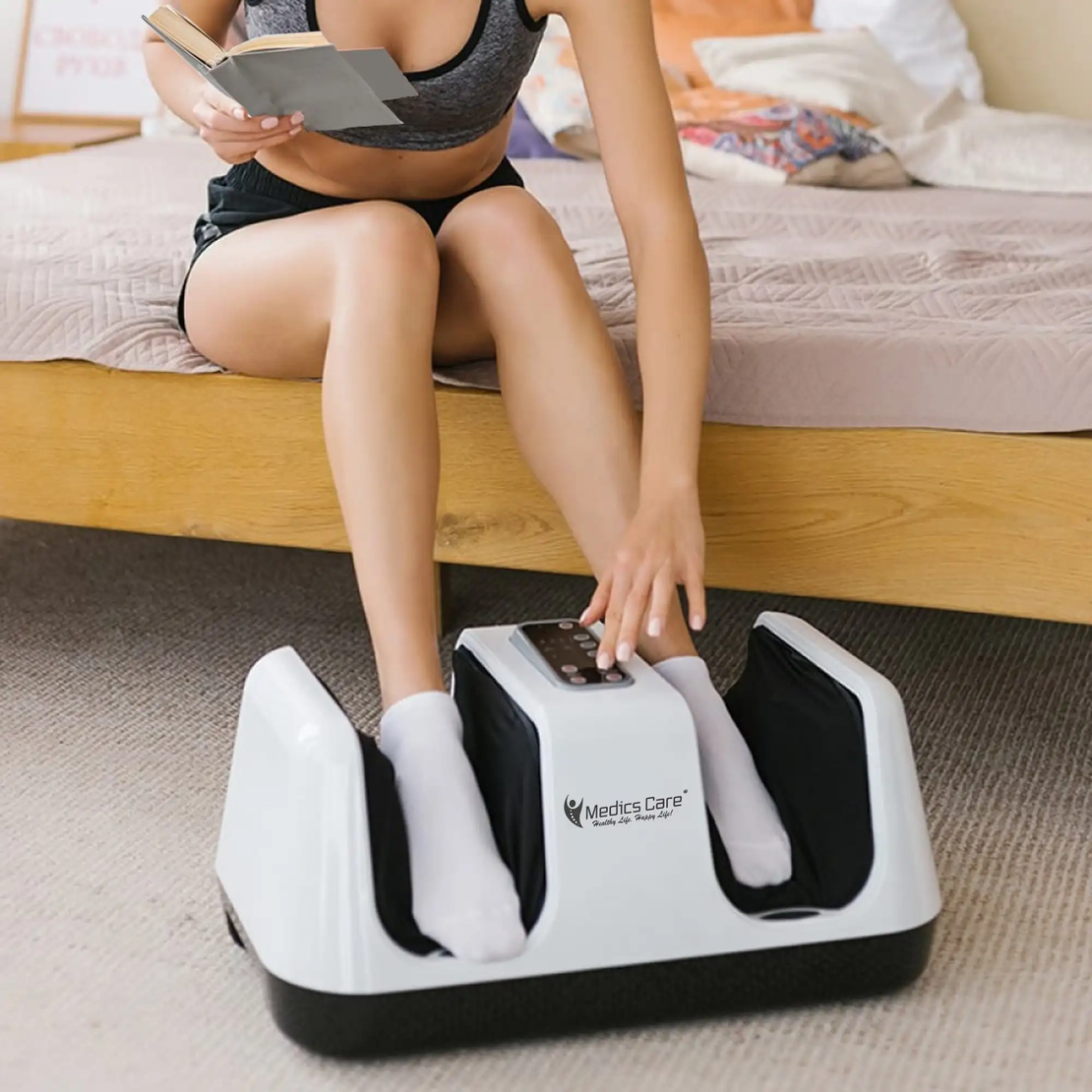 מכשיר עיסוי לרגליים מתקדם Relax Master + חימום InfraRed וכריות אוויר דגם MC-8012A מדיקס קייר Medics Care