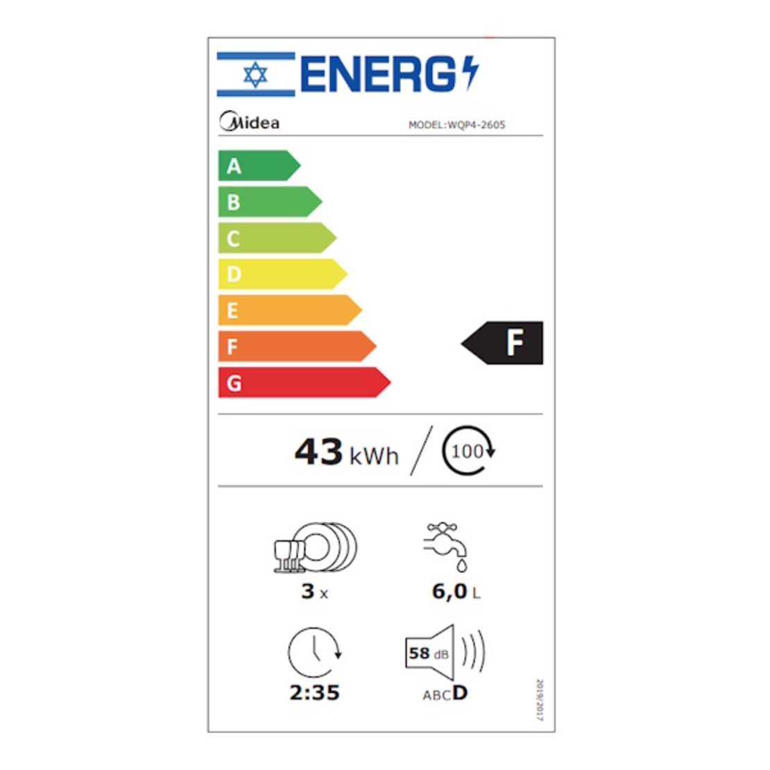 מדיח מיני פלוס להצבה חופשית דגם WQP4-2605 מידאה Midea