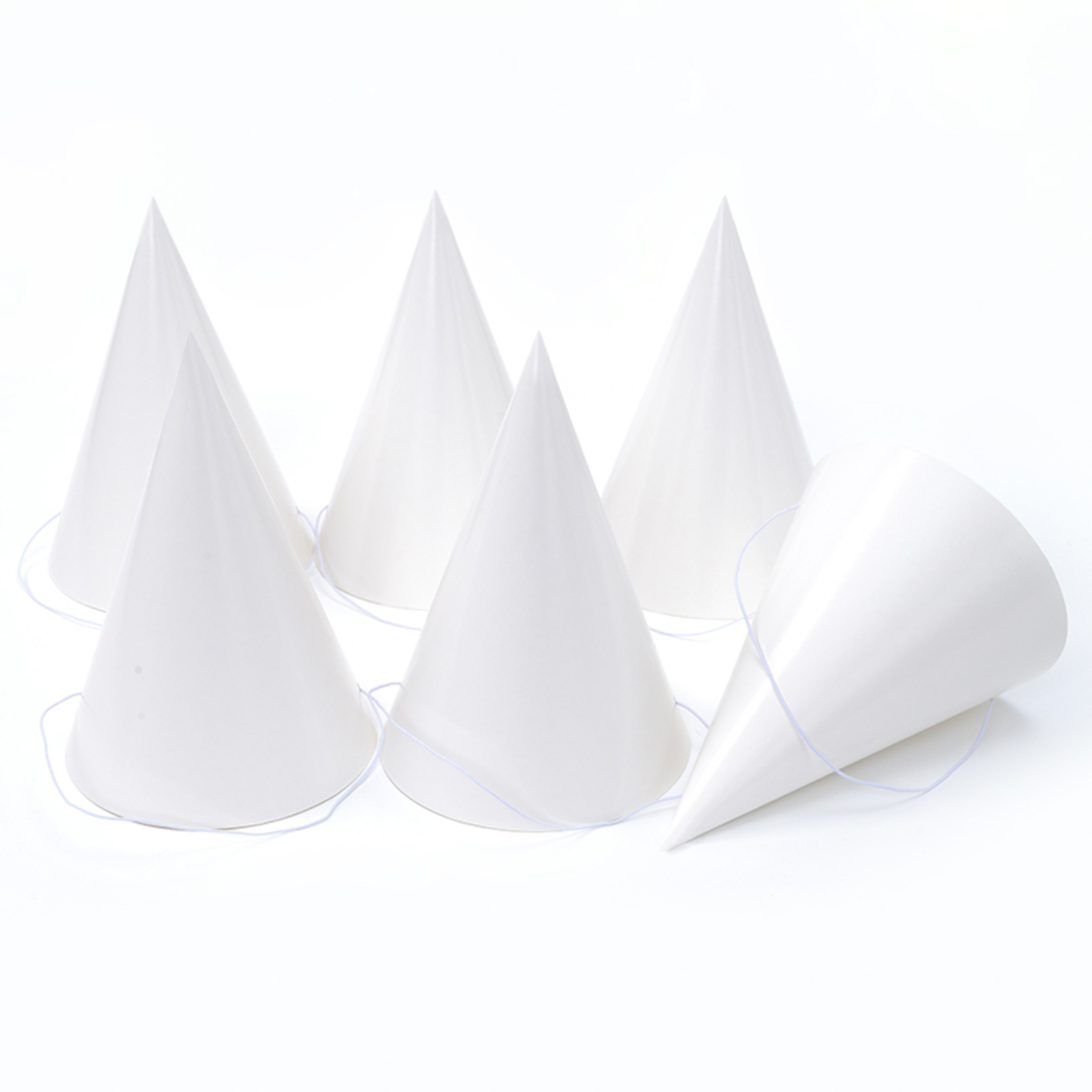 Plain paper hat - white, 6 units