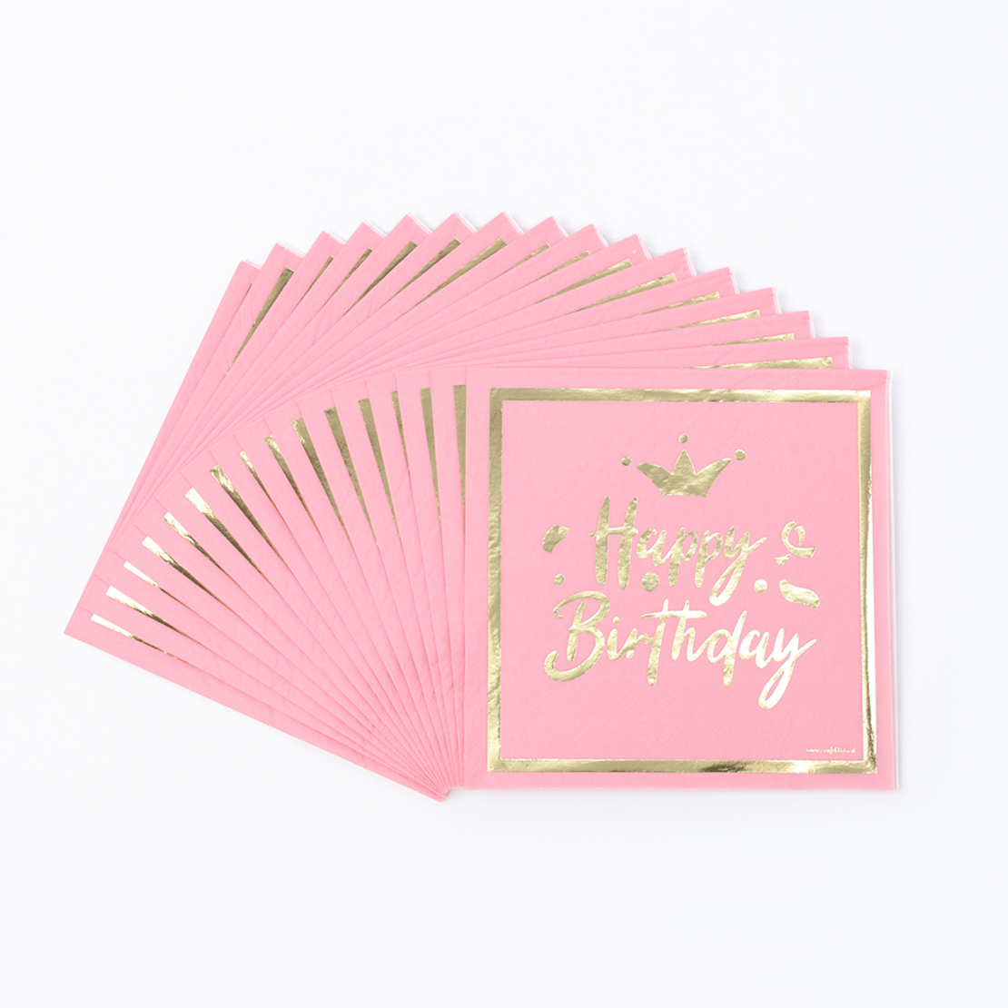 Happy Birthday Pink Napkins 16pcs