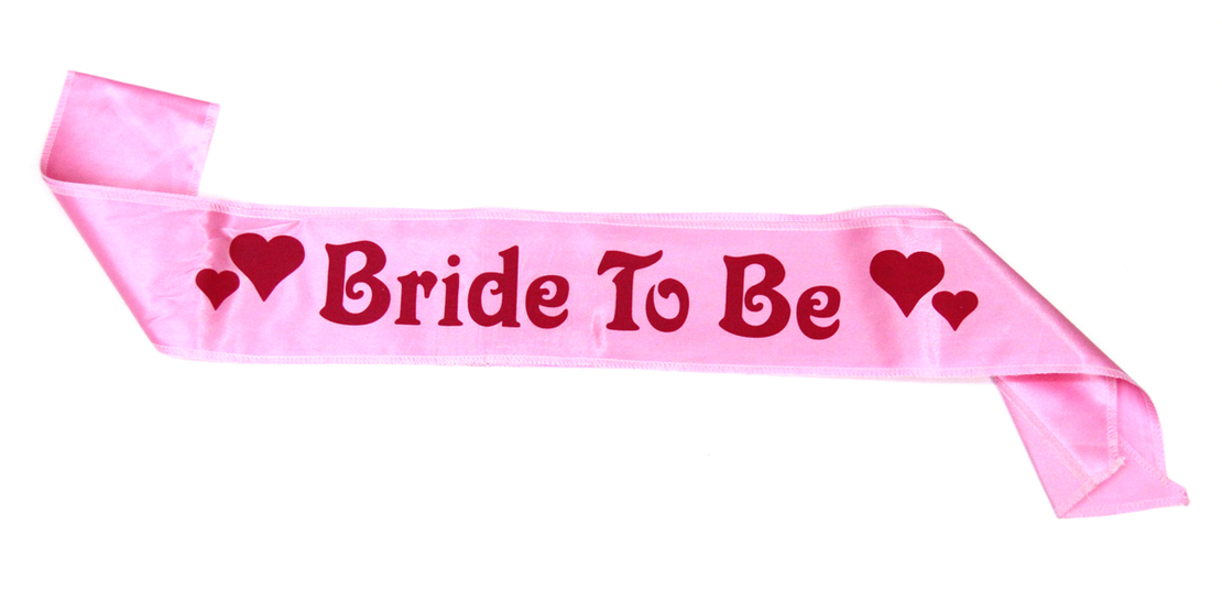 Bride sash - pink satin