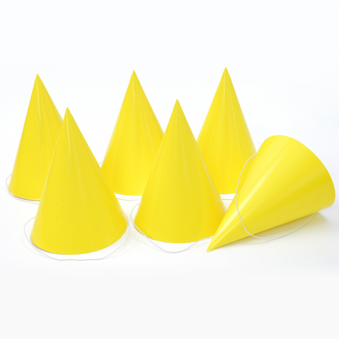Plain paper hat - yellow, 6 units