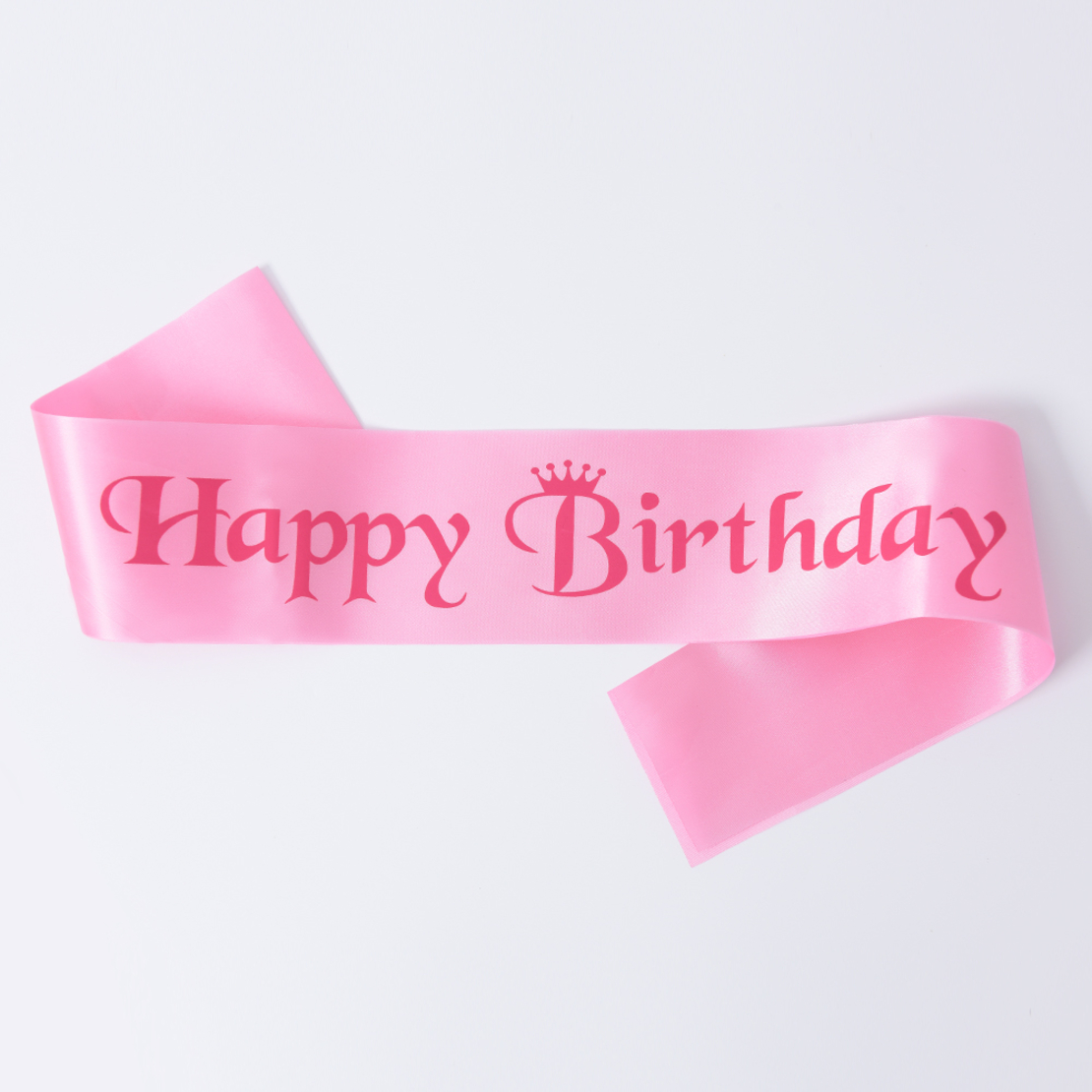 Birthday sash - pink crown