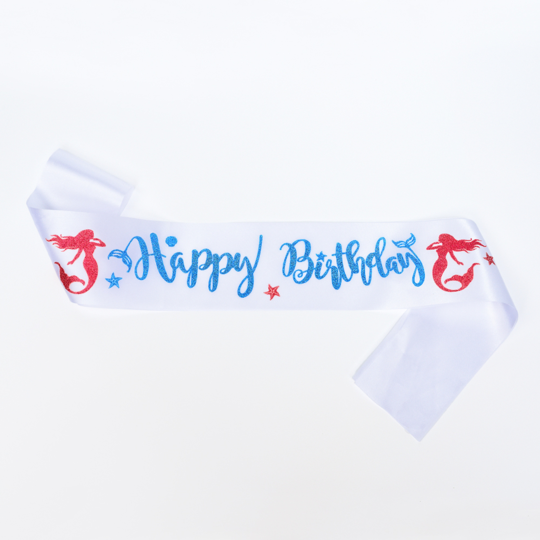Mermaid birthday sash - blue fuchsia