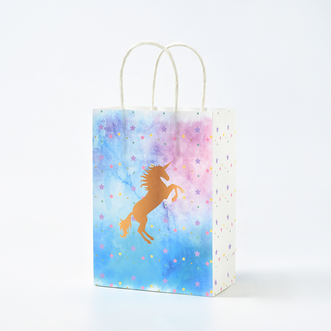 Paper bags with handle -unicorn, 12 units
