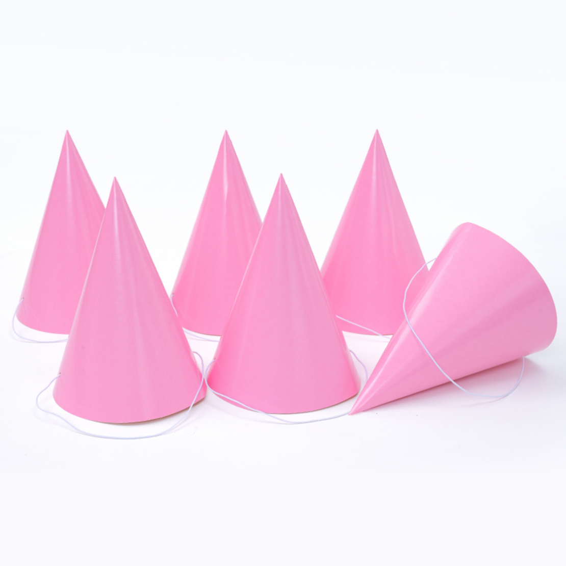 Plain paper hat - pink, 6 units