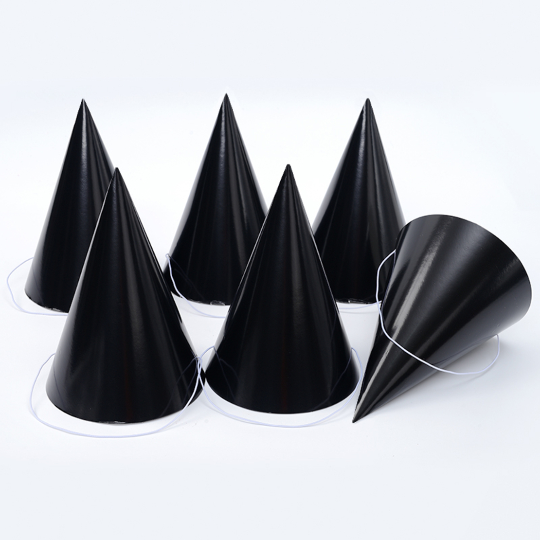 Plain paper hat - black, 6 units