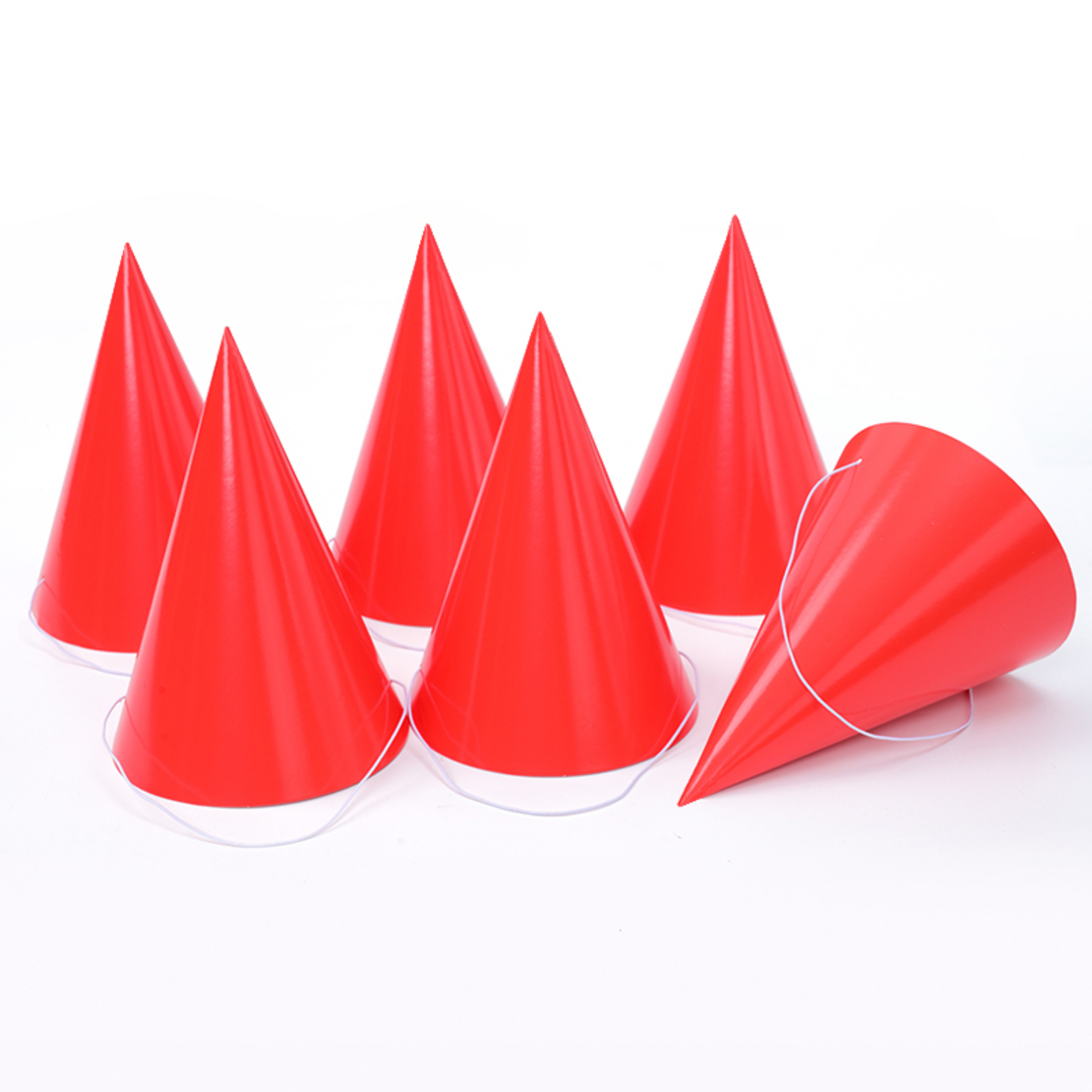 Plain paper bag - red, 6 units