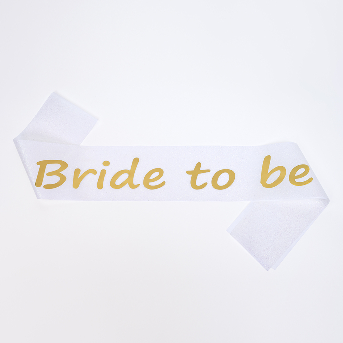 Bride sash - glitter gold text