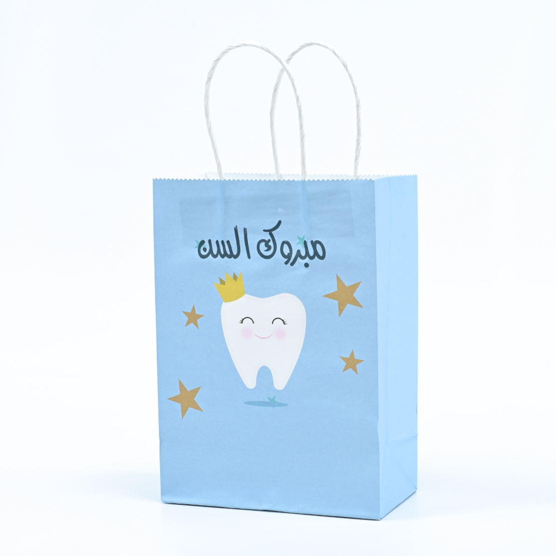 Paper bags with handles - blue tooth, 12 units