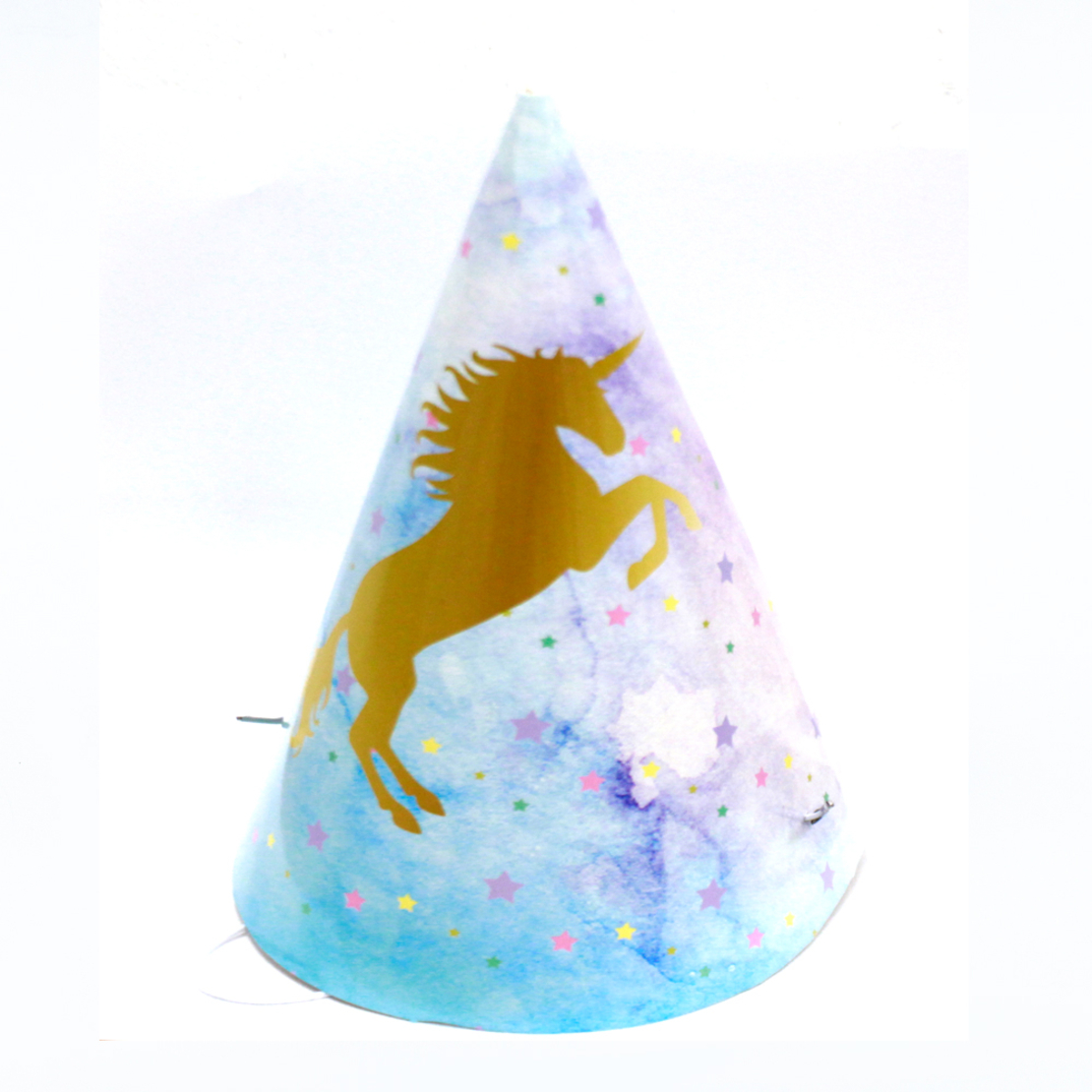 Paper hat - unicorn, gold, 6 units