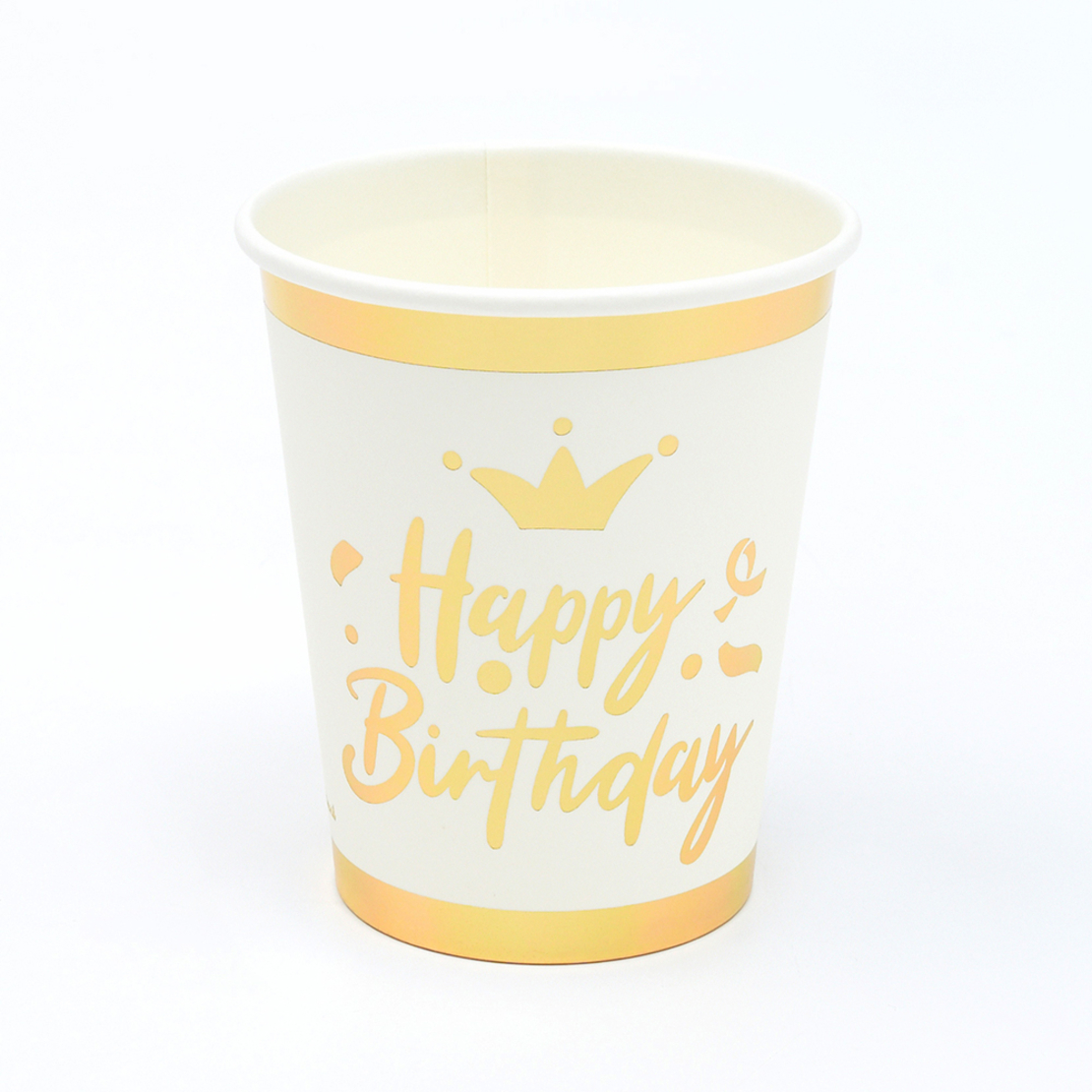 Happy Birthday White Cups 8pcs