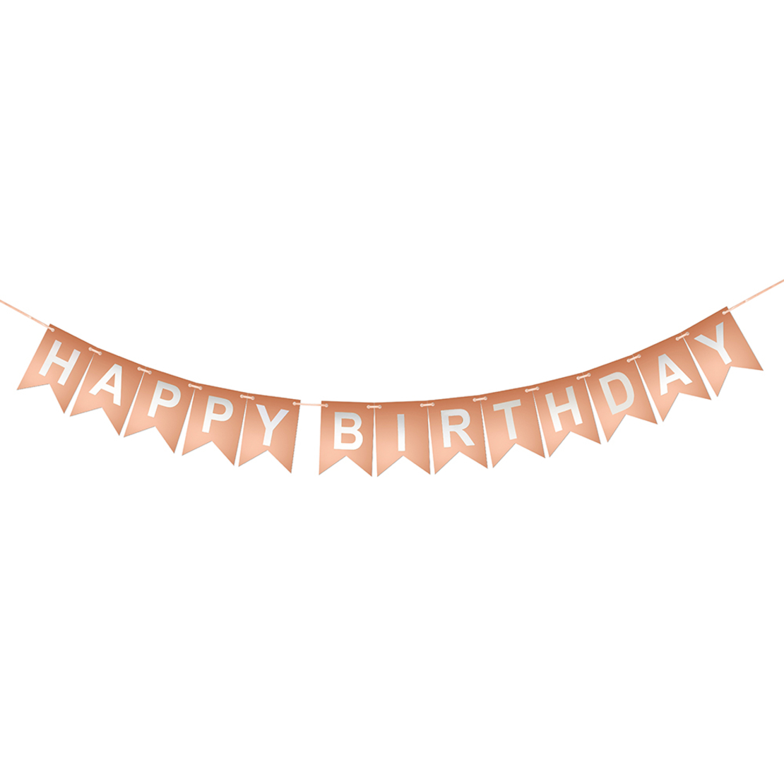 Happy birthday letters flag banner - 15.5*13, shiny rose gold